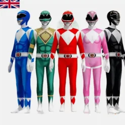 Power Ranger-kostumer til børn og voksne, cosplay-festkostume, Halloween-fødselsdagsgave blue-FF- blue 120