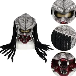 Predator Maske forfærdelig alien cosplay hjelm maske fuld latex hovedmaske film titel kostume tilbehør til Halloween-Perfekt