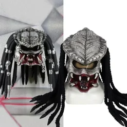 Predator Maske forfærdelig alien cosplay hjelm maske fuld latex hovedmaske film titel kostume tilbehør til Halloween-Perfekt