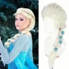 Prinsesse paryk til piger blond cosplay paryk flettet paryk cosplay paryk til piger, syntetisk hår piger blond paryk til kostumefest halloween paryk | Fyndiq