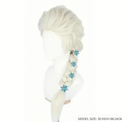 Prinsesse paryk til piger blond cosplay paryk flettet paryk cosplay paryk til piger, syntetisk hår piger blond paryk til kostumefest halloween paryk | Fyndiq
