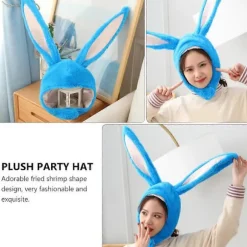 Påskehare Hat Plys Party Hat til Fest 1 stk. Blå Kanin Udklædning [HK]