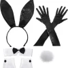 Påskehare Kostume Sæt med Ører, Butterfly, Manchetter, Handsker & Hale til Jule Cosplay[D]