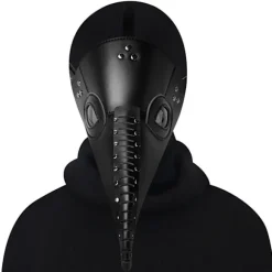 PU Læder Pestedoktor Maske til Halloween Steampunk Fuglemasker Lang Næse Kostume Rekvisitter Cosplay Maskeradefest