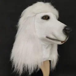 Puddel Maske Høj Kvalitet Jule Dyredekorationer Vip Hunde Maske Cosplay Festforestilling Fuld Hovedrekvisit black