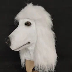 Puddel Maske Høj Kvalitet Jule Dyredekorationer Vip Hunde Maske Cosplay Festforestilling Fuld Hovedrekvisit black