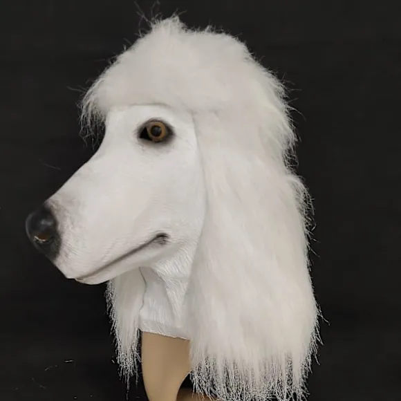 Puddel Maske Høj Kvalitet Jule Dyredekorationer Vip Hunde Maske Cosplay Festforestilling Fuld Hovedrekvisit black
