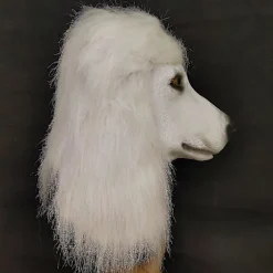 Puddel Maske Høj Kvalitet Jule Dyredekorationer Vip Hunde Maske Cosplay Festforestilling Fuld Hovedrekvisit black