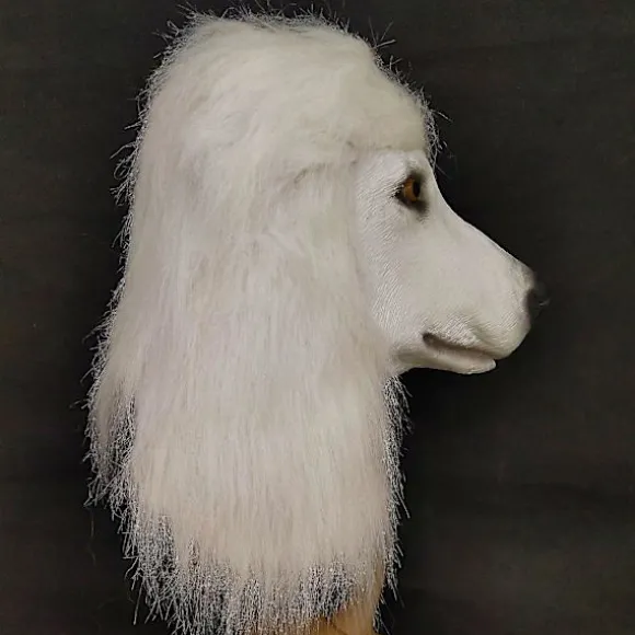 Puddel Maske Høj Kvalitet Jule Dyredekorationer Vip Hunde Maske Cosplay Festforestilling Fuld Hovedrekvisit black