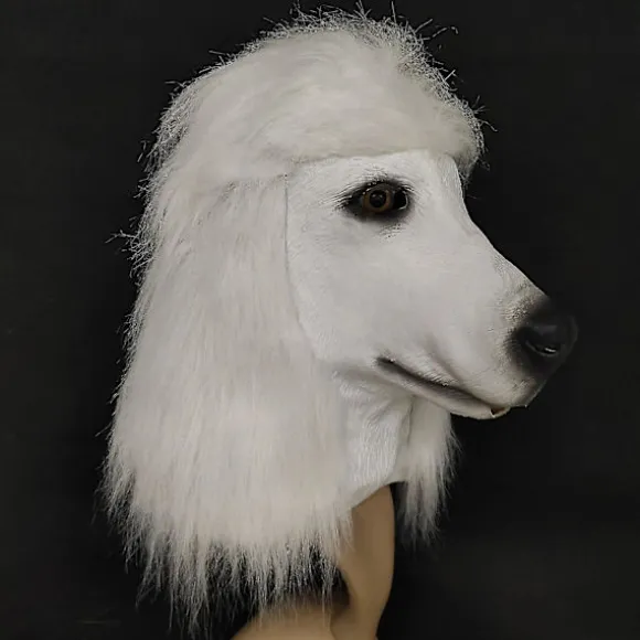 Puddel Maske Høj Kvalitet Jule Dyredekorationer Vip Hunde Maske Cosplay Festforestilling Fuld Hovedrekvisit black