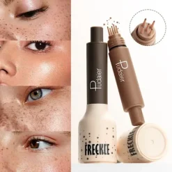 5-punkts fregnestempelpen Naturligt udseende vandtætte flydende fregner Hurtigtørrende ubesværet luftpudespids prikplet caramel