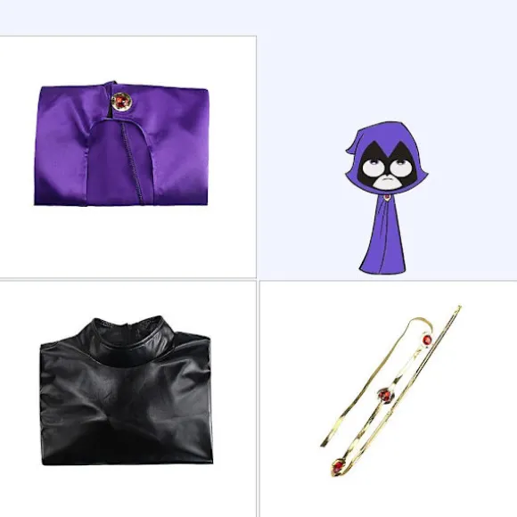 Raven Deluxe kostume til teenagere Titans Voksen bodysuit med kappe Cosplay outfit Halloween fest Fancy Dress Up V 3XL