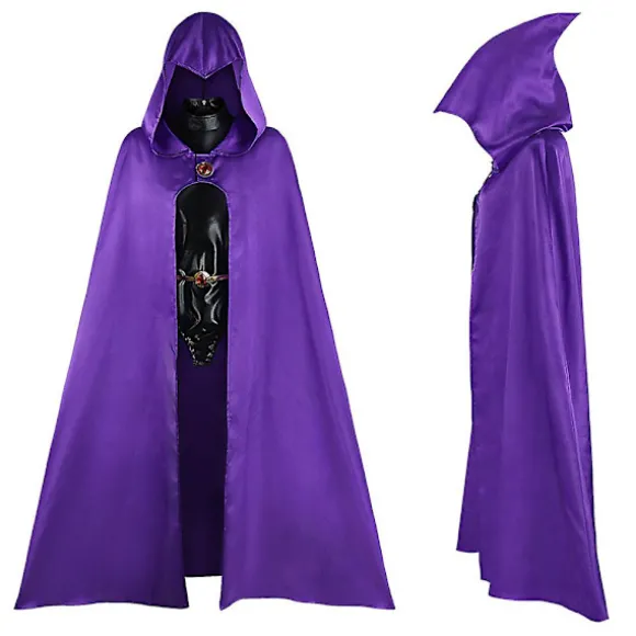 Raven Deluxe kostume til teenagere Titans Voksen bodysuit med kappe Cosplay outfit Halloween fest Fancy Dress Up V 3XL