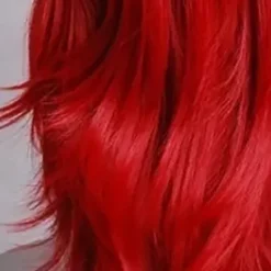 Rød lang krøllet paryk Universal åndbar blød behagelig rød paryk med hårnet til Halloween jule cosplay fest