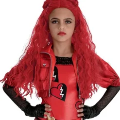 Rød paryk til piger, Descendants 4 The Rise of Red Kostume Tilbehør, CJY en-US