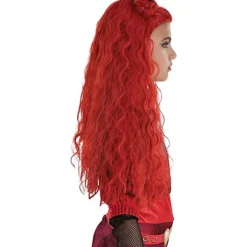 Rød paryk til piger, Descendants 4 The Rise of Red Kostume Tilbehør, CJY en-US