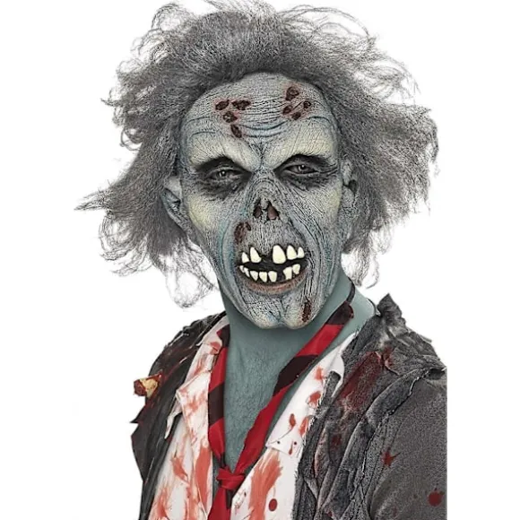 Rådden zombie maske, Dækker hovedet, latex One Size