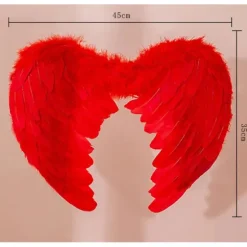 Røde Vinger til Halloween - Røde Djævlevinger - Djævlekostume Kvindelige Dæmonvinger Djævlekostume Tilbehør - Dame