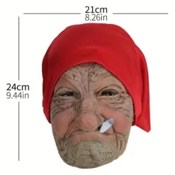 Rødhætte rygende bedstemor gammel kvinde maske festrekvisitter Halloween