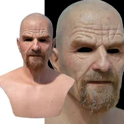 Realist Old Man Maske Latex Halloween Cosplay Party Fuld Ansigtsmasker Hovedbeklædning Fg (FMY)