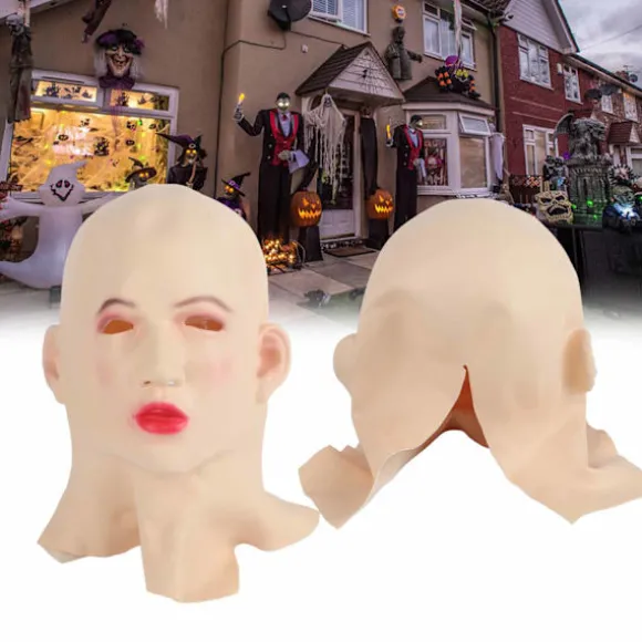 Realist Old Man Old Lady Hoveddækning Hovedbeklædning Latex Hovedbeklædning til Karneval Halloween Cosplay Party Kostume Maskerade Rekvisitter