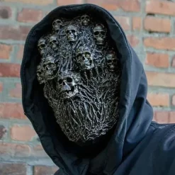 Realistisk latex fuld ansigts dødningehovedmaske Halloween cosplay fest udklædning