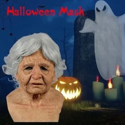 Realistisk latexmaske af gammel mand - skræmmende Halloween-festrekvisit