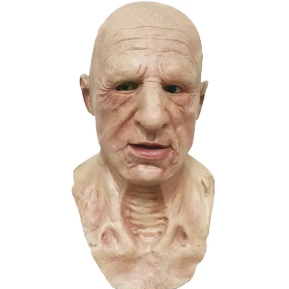 Realistisk skaldet gammel mand maske latex fuld hals hjelm til maskerade Halloween fest kostume Cosplay rekvisitter