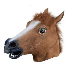 Realistiske hestehovedmasker Fuldhoved pelsmanke latex uhyggelig dyremaske til Halloween-festkostume xi