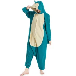 Reedca Snorlax Voksen Onesie Halloween Cosplay Kostumer Anime Pyjamas til Kvinder og Piger, Knaplukning 1{AZC} 1 M
