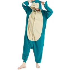 Reedca Snorlax Voksen Onesie Halloween Cosplay Kostumer Anime Pyjamas til Kvinder og Piger, Knaplukning 1{AZC} 1 M