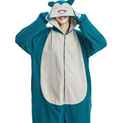 Reedca Snorlax Voksen Onesie Halloween Cosplay Kostumer Anime Pyjamas til kvinder og piger, knaplukning 2-FA- 2 XL