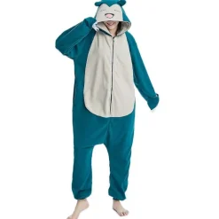 Reedca Snorlax Voksen Onesie Halloween Cosplay Kostumer Anime Pyjamas til kvinder og piger, knaplukning 2-FA- 2 XL