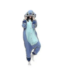 Regnbuehorn Monster Stitch Tøj Pyjamas Jumpsuit Nattøj Dyr Hættetrøje - Perfekt blå .. blue 85cm