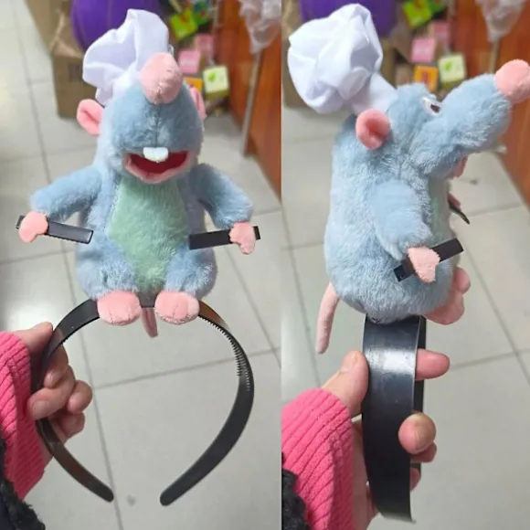 Remy Ratatouille Hårbånd/ Axel-siddende Chef Remy Plyslegetøj Hårbånd Halloween Kostume Hovedbeklædning Rat Hair Hoop