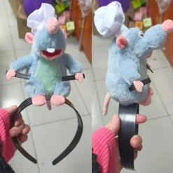 Remy Ratatouille Pandebånd/ Skulder Siddende Chef Remy Plyslegetøj Pandebånd Halloween Kostume Hovedbeklædning Rat Hair Hoop