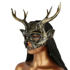 Rensdyr Horn Maske Halloween Cosplay Maske Dyremaske Maskerade Maske Festmaske Aftenbal Maske til Kvinder Mænd
