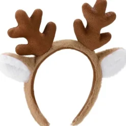 Rensdyrgevir Hårbøjle - Jule Rensdyrøre Hårbøjle til Kvinder og Mænd, Perfekt til Fester, Rollespil, Halloween, Cosplay Kostumer [DB]