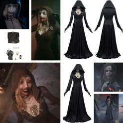 Resident Evil: Bela Dimitrescu Vampyrdame Cosplay kostume Bela Kjole+Paryk sæt Kun Paryk-FF- Only Wig One Size