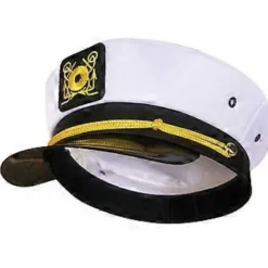 Retro Navy Marine Sailor Cap Yacht Kaptajn Hat Broderet Marine Admiral Hat Navy Hat Kostume til Halloween Hvid