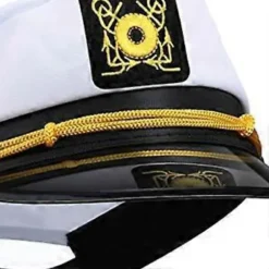 Retro Navy Marine Sailor Cap Yacht Kaptajn Hat Broderet Marine Admiral Hat Navy Hat Kostume til Halloween Hvid