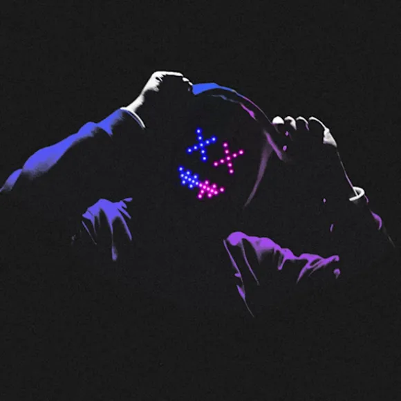 RGB LED Mask Gesture Face - Changing Glowing Mask Halloween Party Black