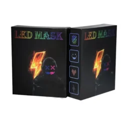 RGB LED Mask Gesture Face - Changing Glowing Mask Halloween Party Black