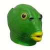 Rolig Grøn Fisk Latexmaske - Unisex Cosplay Hovedbeklædning til Fester & Begivenheder, Ingen Batterier Nødvendige, Aldre 14+