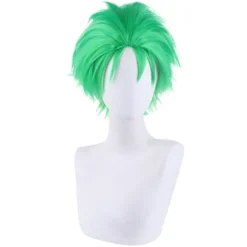 Roronoa Zoro One Piece Anime Paryk Tilbageglattet Grøn Kort Lag