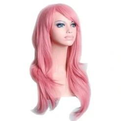 Rosa paryk 70cm Cosplay Kostume rosa pink pink