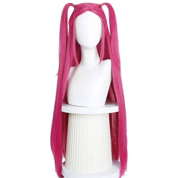 Rumi Cosplay Paryk Syntetisk Hårforlængelse Hestehale til Daglig Brug Pink Mira