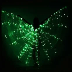 Ruoru Regnbuefarvet Alas Engel Led Vinger Voksen Led Kostume Cirkus Led Lys Lysende Kostumer Fest Show Isis Vinger Dansebeklædning Green Adult 155-180cm | Fyndiq