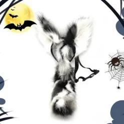 Ræveøre Pandebånd Plys Rævehale Anime Beast Hale Ræveøre Hovedbeklædning til Halloween Kostume Cosplay Festdekorationer (FMY) Black