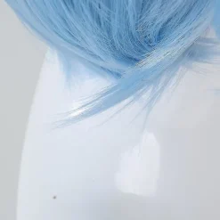 Sally Face Cosplay Tilbehør Sally Paryk Kort Blå Varmebestandig Syntetisk Hår Klips Hestehaler Parykker